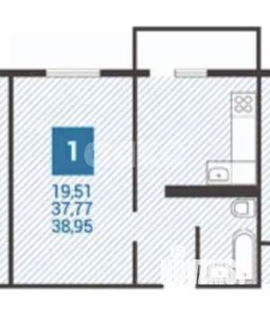 1-к квартира, вторичка, 42м2, 11/16 этаж