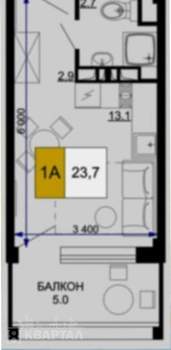 Студия квартира, вторичка, 24м2, 5/10 этаж