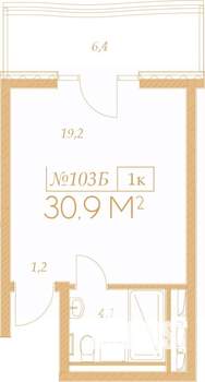 1-к квартира, вторичка, 31м2, 8/9 этаж