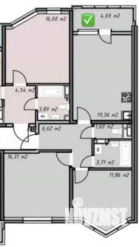 2-к квартира, вторичка, 64м2, 14/14 этаж