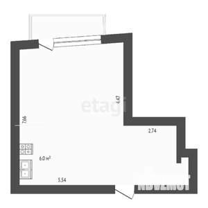 Студия квартира, вторичка, 27м2, 1/3 этаж