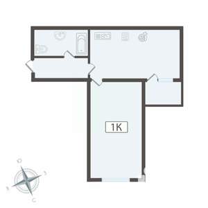 1-к квартира, вторичка, 44м2, 5/16 этаж