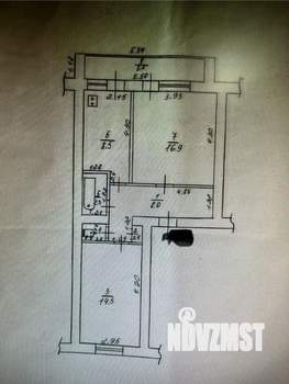 2-к квартира, вторичка, 55м2, 1/2 этаж