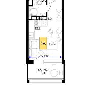 1-к квартира, вторичка, 23м2, 2/9 этаж