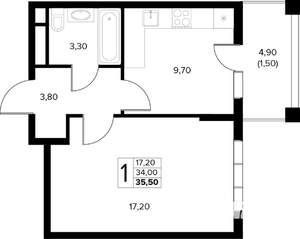 1-к квартира, вторичка, 36м2, 7/8 этаж
