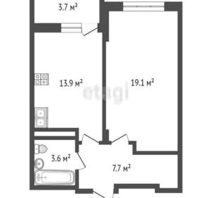 1-к квартира, вторичка, 44м2, 11/13 этаж
