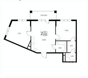 2-к квартира, вторичка, 68м2, 5/8 этаж