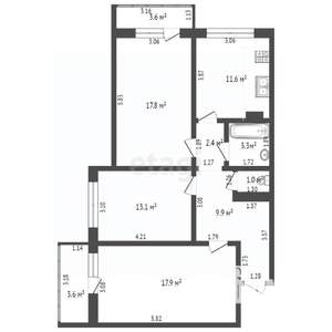 3-к квартира, вторичка, 84м2, 6/10 этаж