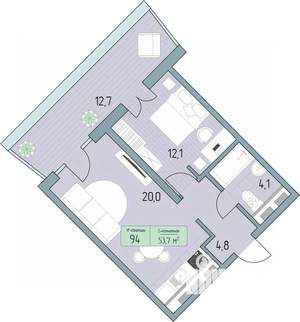 2-к квартира, вторичка, 64м2, 7/9 этаж