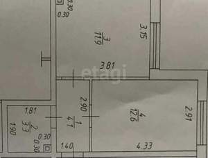 1-к квартира, вторичка, 32м2, 1/16 этаж