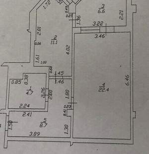 1-к квартира, вторичка, 53м2, 4/9 этаж