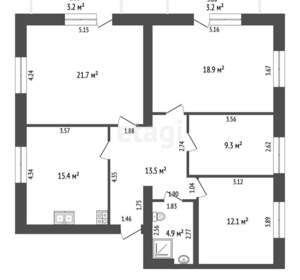 4-к квартира, вторичка, 100м2, 3/3 этаж