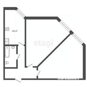 2-к квартира, вторичка, 61м2, 7/12 этаж