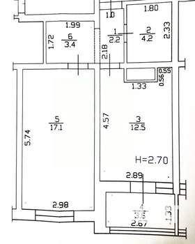 1-к квартира, вторичка, 39м2, 15/16 этаж