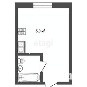 Студия квартира, вторичка, 26м2, 8/12 этаж