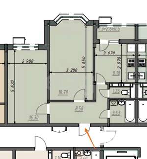 2-к квартира, вторичка, 61м2, 8/9 этаж