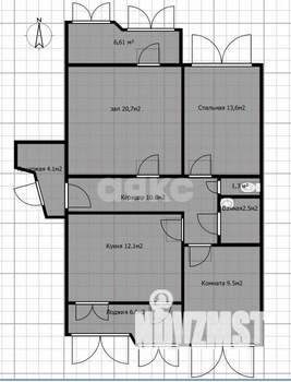 3-к квартира, вторичка, 88м2, 2/10 этаж