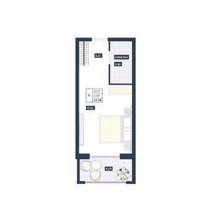 Студия квартира, вторичка, 32м2, 5/9 этаж