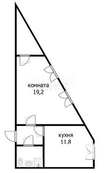 1-к квартира, вторичка, 42м2, 3/3 этаж