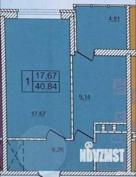 1-к квартира, вторичка, 41м2, 15/17 этаж