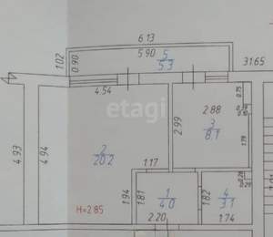 1-к квартира, вторичка, 41м2, 4/7 этаж