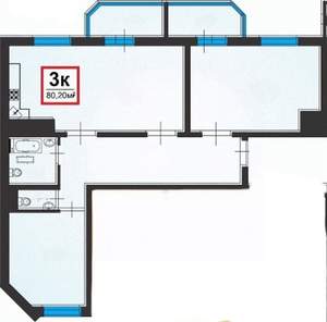 3-к квартира, вторичка, 93м2, 2/15 этаж
