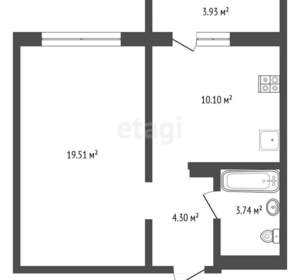 1-к квартира, вторичка, 38м2, 16/16 этаж