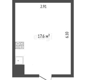 Студия квартира, вторичка, 18м2, 1/9 этаж