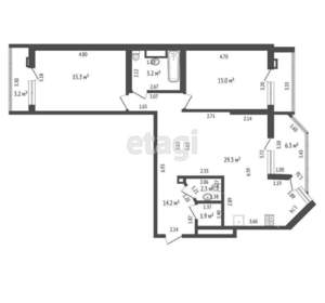 2-к квартира, вторичка, 96м2, 4/9 этаж