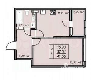 1-к квартира, вторичка, 45м2, 9/14 этаж