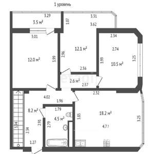 4-к квартира, вторичка, 100м2, 6/7 этаж