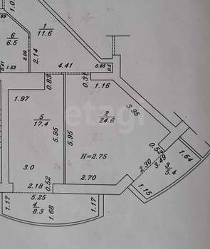 1-к квартира, вторичка, 60м2, 5/10 этаж