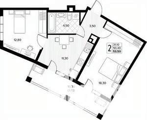 2-к квартира, вторичка, 54м2, 4/8 этаж