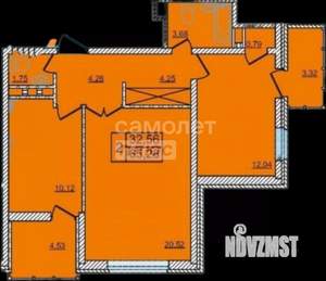 2-к квартира, вторичка, 65м2, 4/16 этаж