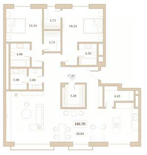 2-к квартира, вторичка, 149м2, 6/7 этаж