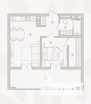 1-к квартира, вторичка, 62м2, 3/5 этаж