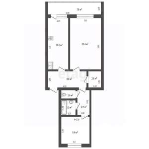 2-к квартира, вторичка, 64м2, 3/6 этаж