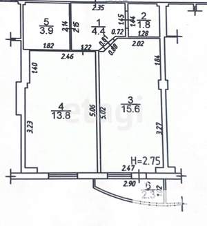 1-к квартира, вторичка, 40м2, 7/11 этаж
