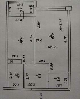 1-к квартира, вторичка, 43м2, 4/15 этаж