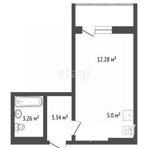 Студия квартира, вторичка, 24м2, 3/17 этаж