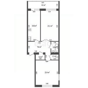 2-к квартира, вторичка, 77м2, 1/8 этаж