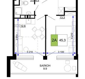 2-к квартира, вторичка, 45м2, 6/9 этаж