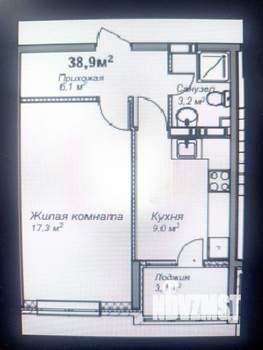 1-к квартира, вторичка, 39м2, 1/16 этаж