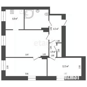 3-к квартира, вторичка, 74м2, 1/3 этаж