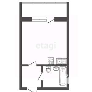 Студия квартира, вторичка, 22м2, 6/6 этаж