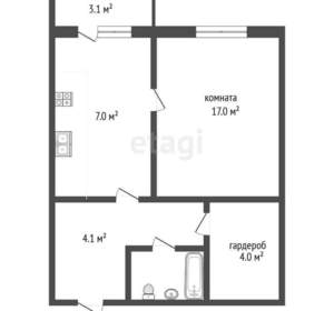 1-к квартира, вторичка, 39м2, 2/3 этаж