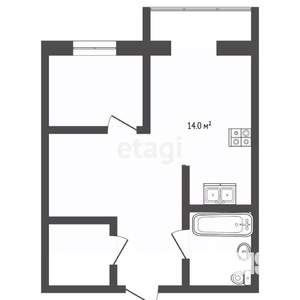 1-к квартира, вторичка, 43м2, 10/12 этаж