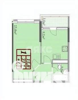 1-к квартира, вторичка, 34м2, 11/13 этаж