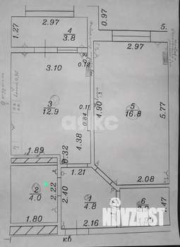1-к квартира, вторичка, 45м2, 6/6 этаж