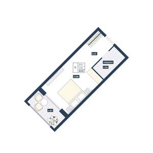 Студия квартира, вторичка, 32м2, 3/9 этаж